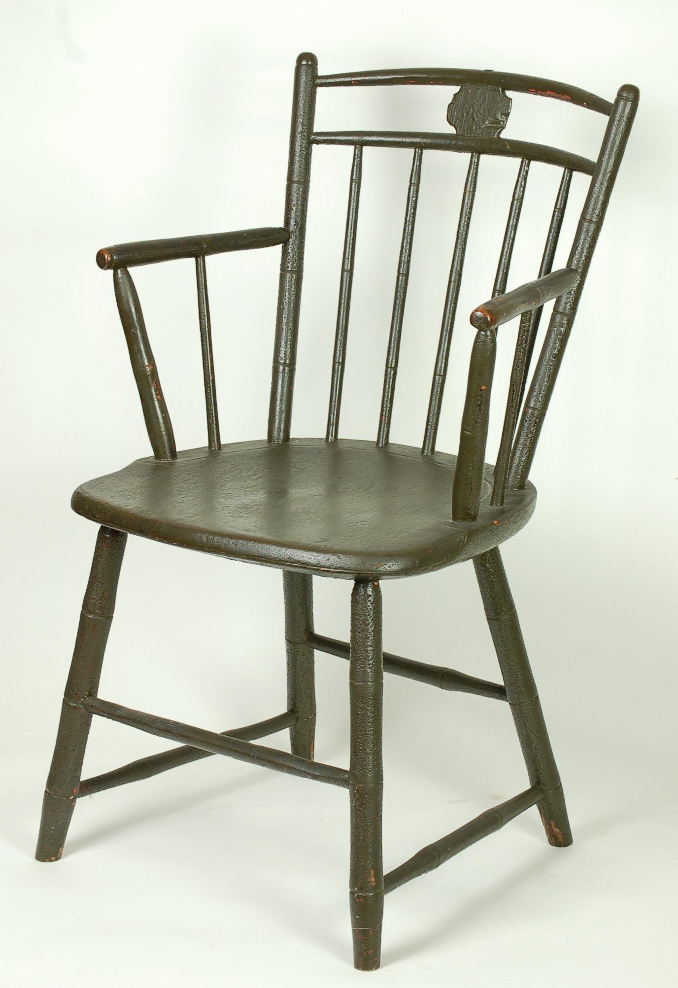 Chestnut square-back Windsor chair